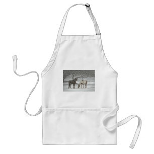 horse winter snow farm ranch animals snowy frozen standard apron