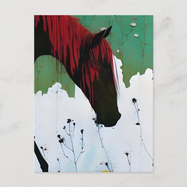 Horse With a Red Mane Postcard (Front)