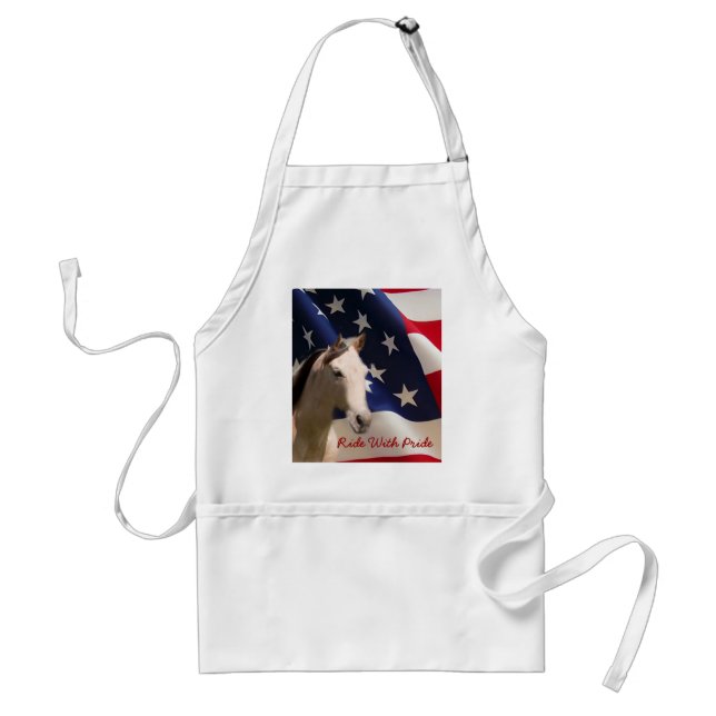 Horse With American Flag Apron (Front)