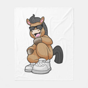 Horse with big Shoes Fleece Blanket