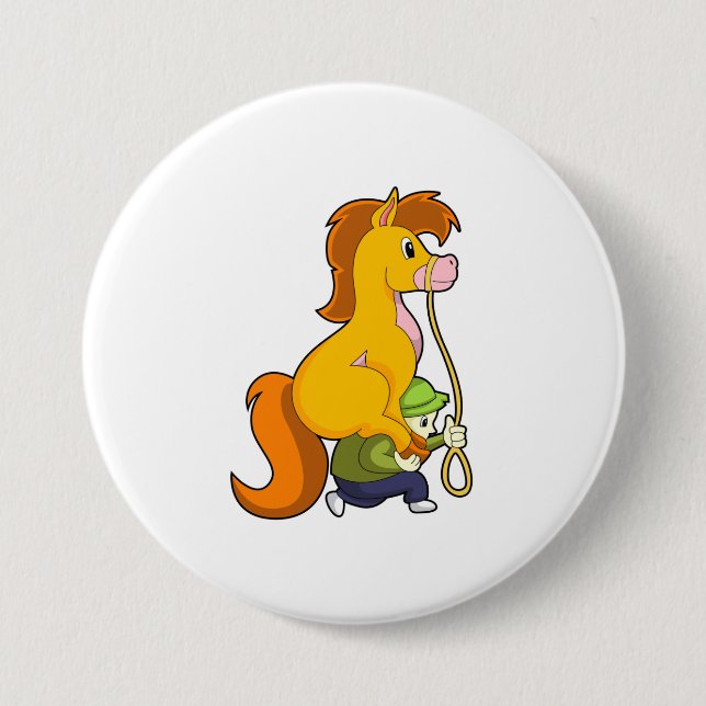 Horse with Boy.PNG 7.5 Cm Round Badge (Front)