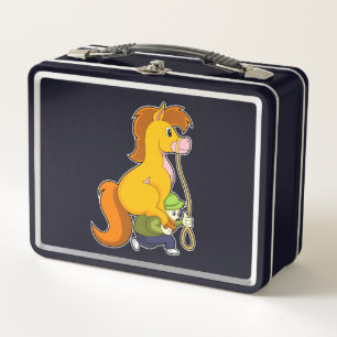 Horse with Boy.PNG Metal Lunch Box