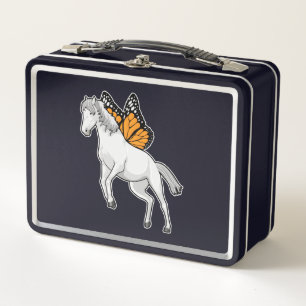Horse with Butterfly Metal Lunch Box