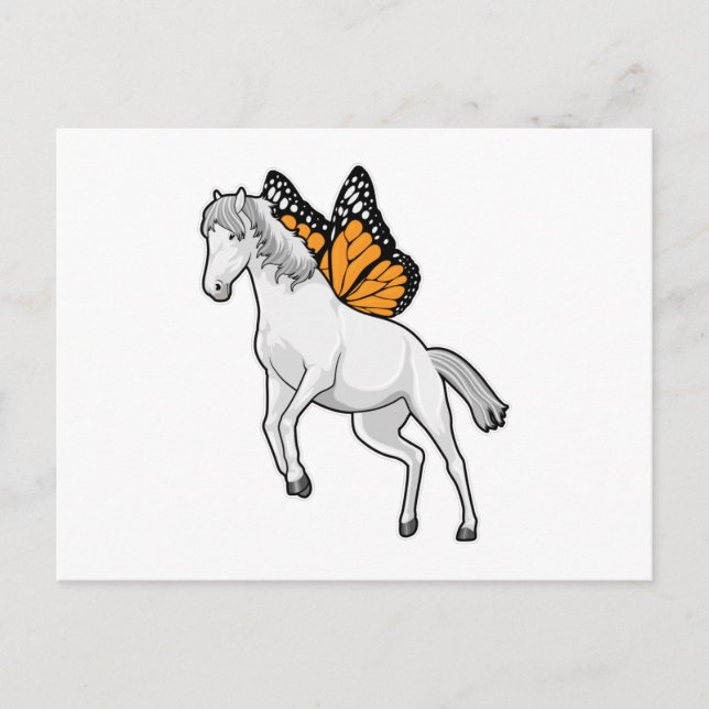 Horse with Butterfly Postcard (Front)