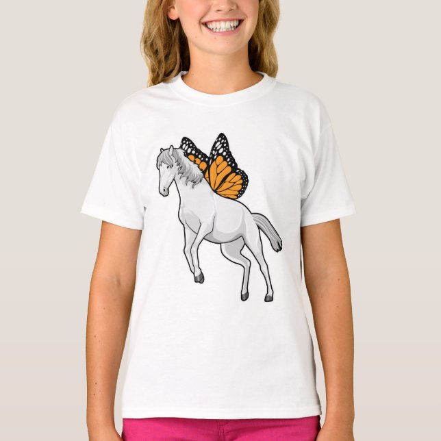 Horse with Butterfly T-Shirt (Front)