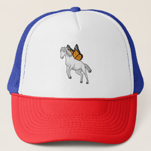 Horse with Butterfly Trucker Hat