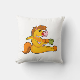 Horse with Carrot Cushion