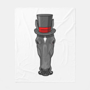 Horse with Cylinder Fleece Blanket