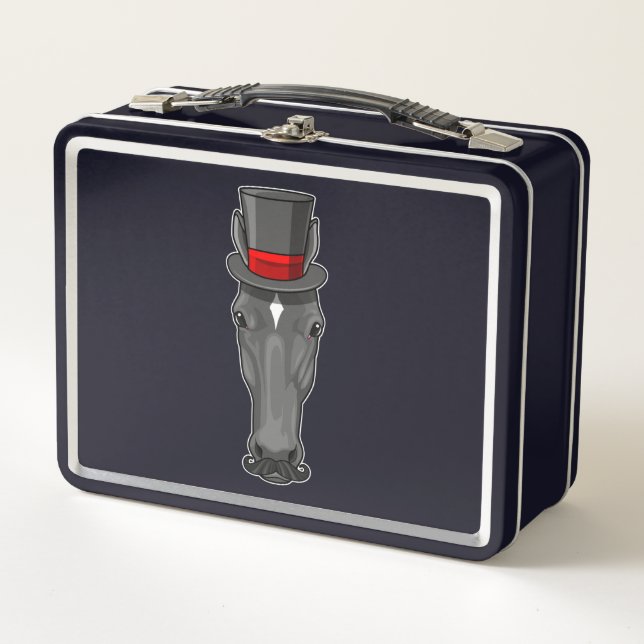 Horse with Cylinder Metal Lunch Box (Front)