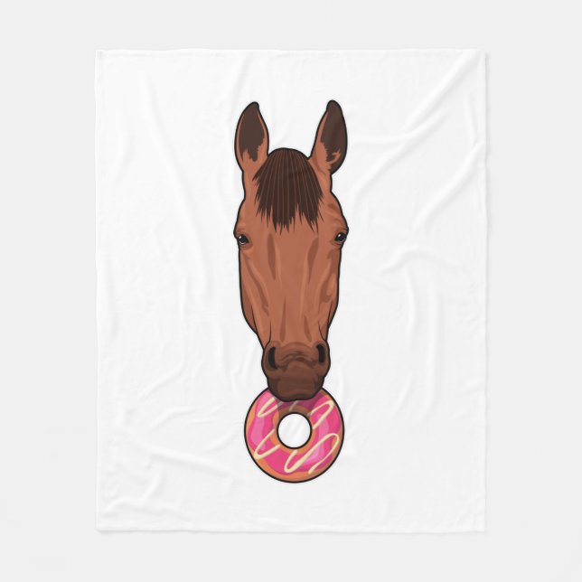 Horse with Donut Fleece Blanket (Front)