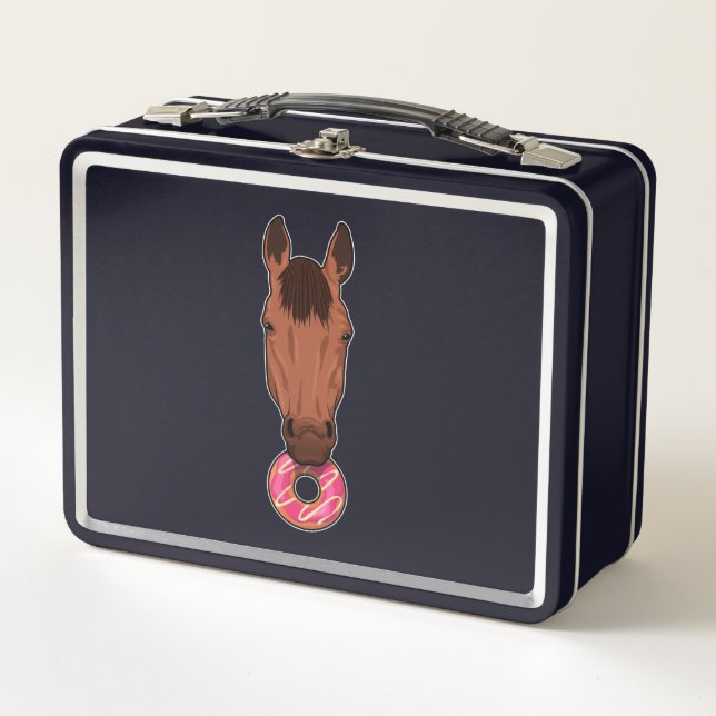 Horse with Donut Metal Lunch Box (Front)