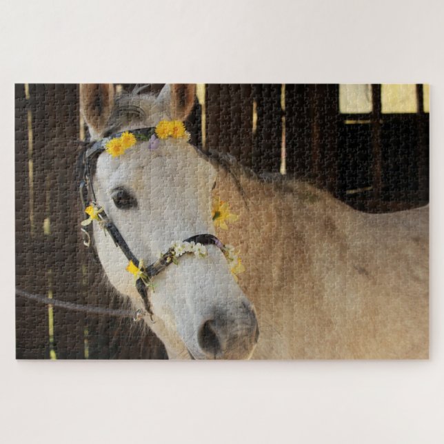 Horse with flowers in its mane jigsaw puzzle (Horizontal)