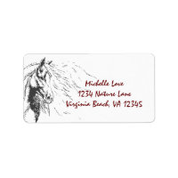 Horse with Flowing Mane Sketch Address