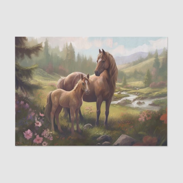 Horse with Foal  Tissue Paper (Front)