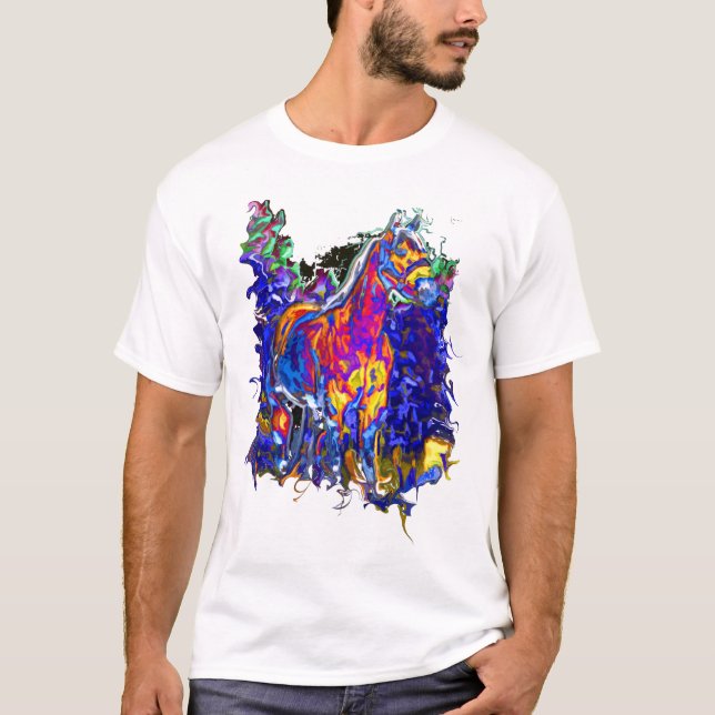 Horse with Galloping Colours T-Shirt (Front)