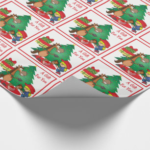 Horse With Gifts And Stick Horse Cowgirl Gift Wrap