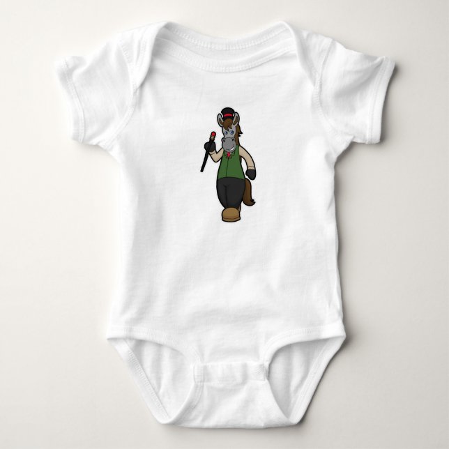 Horse with Hat & Cane Baby Bodysuit (Front)