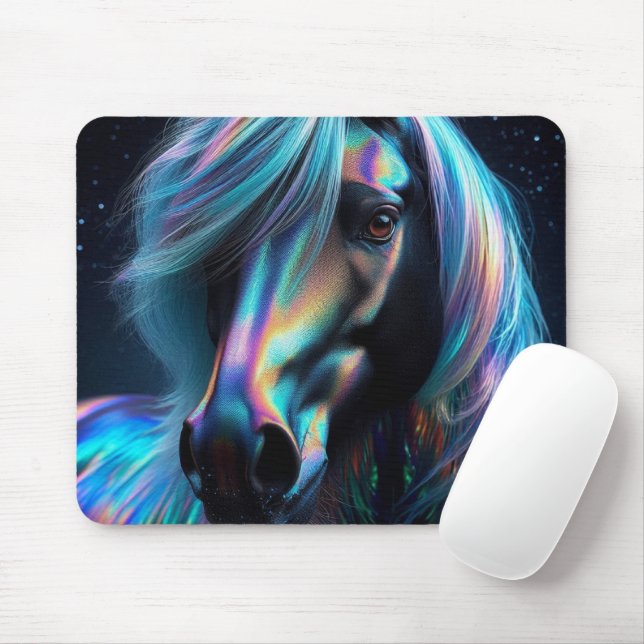  Horse With Iridescent Features Mouse Mat (With Mouse)