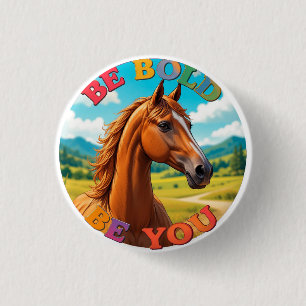 Horse with Motivational Quote 3 Cm Round Badge