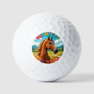 Horse with Motivational Quote Golf Balls