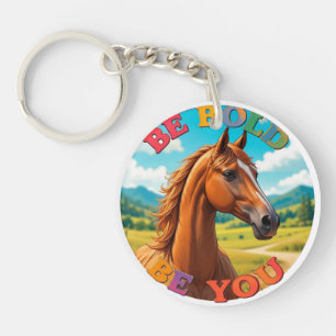 Horse with Motivational Quote Key Ring