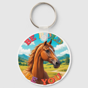 Horse with Motivational Quote Key Ring
