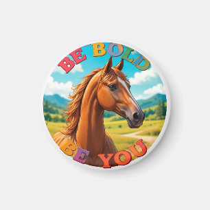 Horse with Motivational Quote Magnet