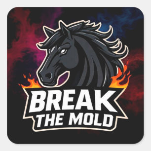 Horse with Motivational Text Strong Spirit Gift 🐴 Square Sticker