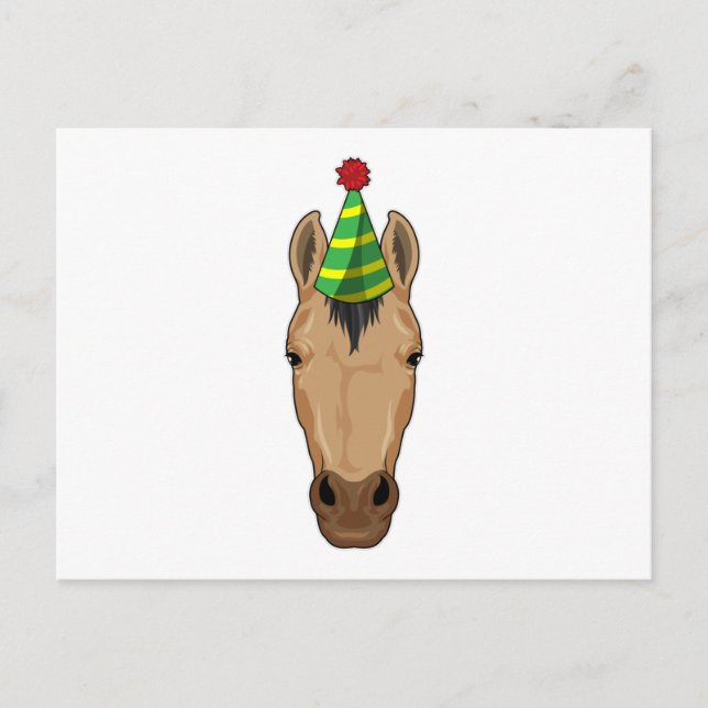 Horse with Party hat Postcard (Front)