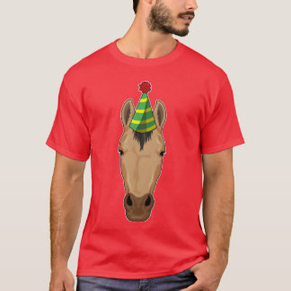 Horse With Party Hat retro T-Shirt
