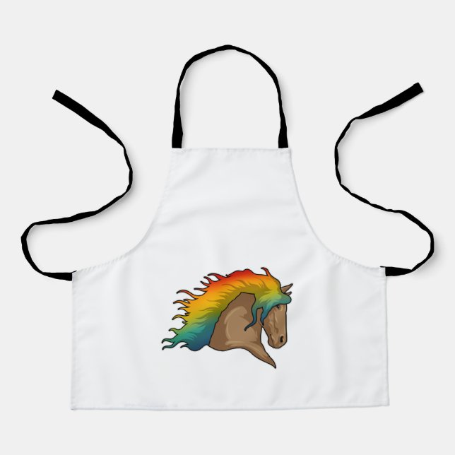 Horse with Rainbow Hairs Apron (Front)
