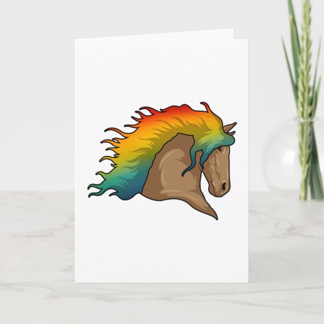 Horse with Rainbow Hairs Card (Front)