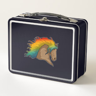 Horse with Rainbow Hairs Metal Lunch Box
