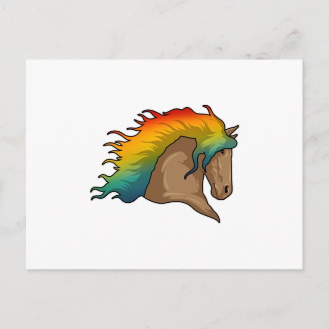 Horse with Rainbow Hairs Postcard (Front)