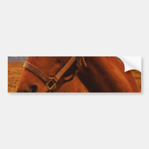 Horse with Red Bow Bumper Sticker