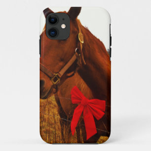 Horse with Red Bow iPhone 11 Case