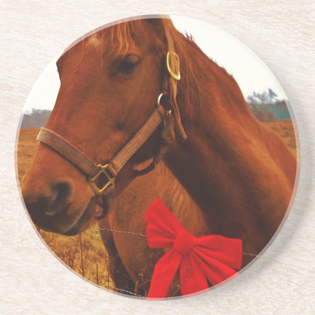 Horse with Red Bow Coaster (Front)