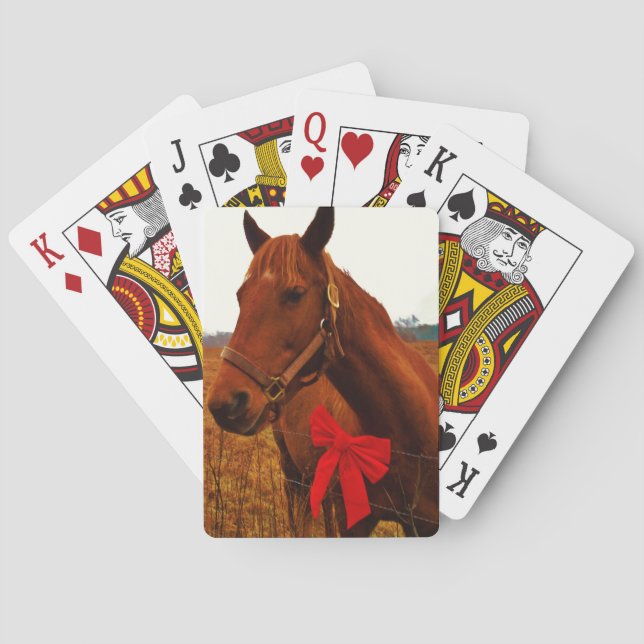 Horse with Red Bow Playing Cards (Back)