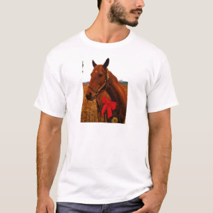 Horse with Red Bow T-Shirt