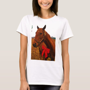 Horse with Red Bow T-Shirt