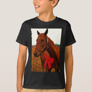Horse with Red Bow T-Shirt
