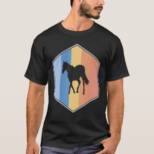 Horse With Retro Colors In A Hexagon T-Shirt