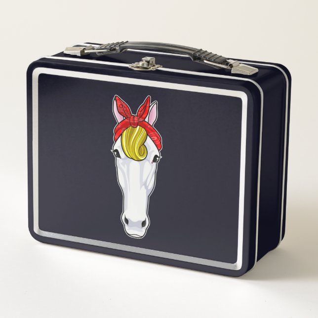 Horse with Ribbon Metal Lunch Box (Front)