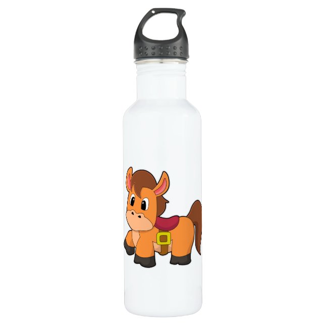 Horse with Saddle 710 Ml Water Bottle (Front)