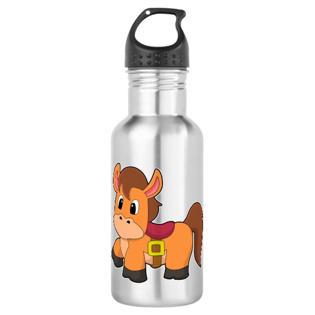 Horse with Saddle 710 Ml Water Bottle (Front)