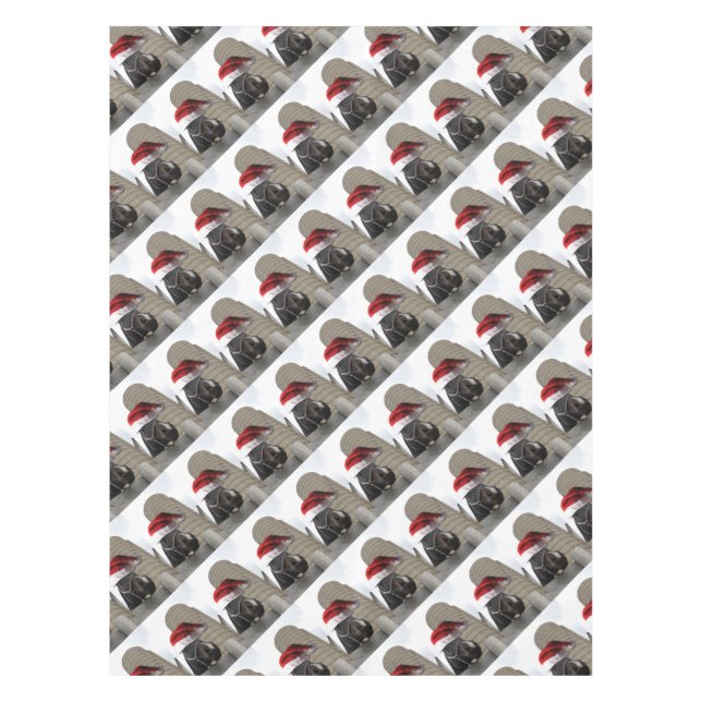Horse with Santa Hat Tablecloth (Front)