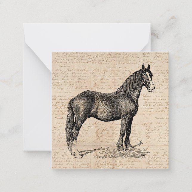 Horse with Script Paper Card (Front)