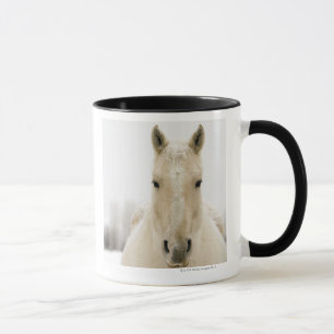 Horse with snow on head mug