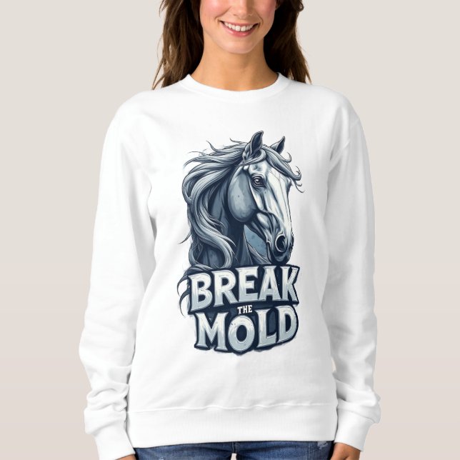 Horse With Splash Art, Bold Typography Sweatshirt (Front)