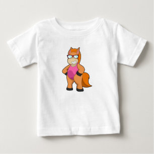 Horse with Sunglasses Baby T-Shirt